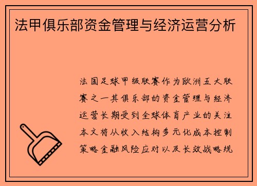 法甲俱乐部资金管理与经济运营分析